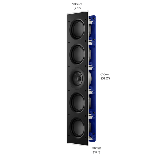 KEF Ci5120QLM-THX – skrått forfra med mål