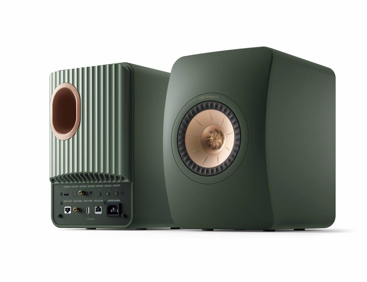 KEF LS50 Wireless II Moss Green – front/bak