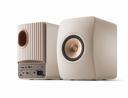 KEF LS50 Wireless II Sand Shell – front/bak