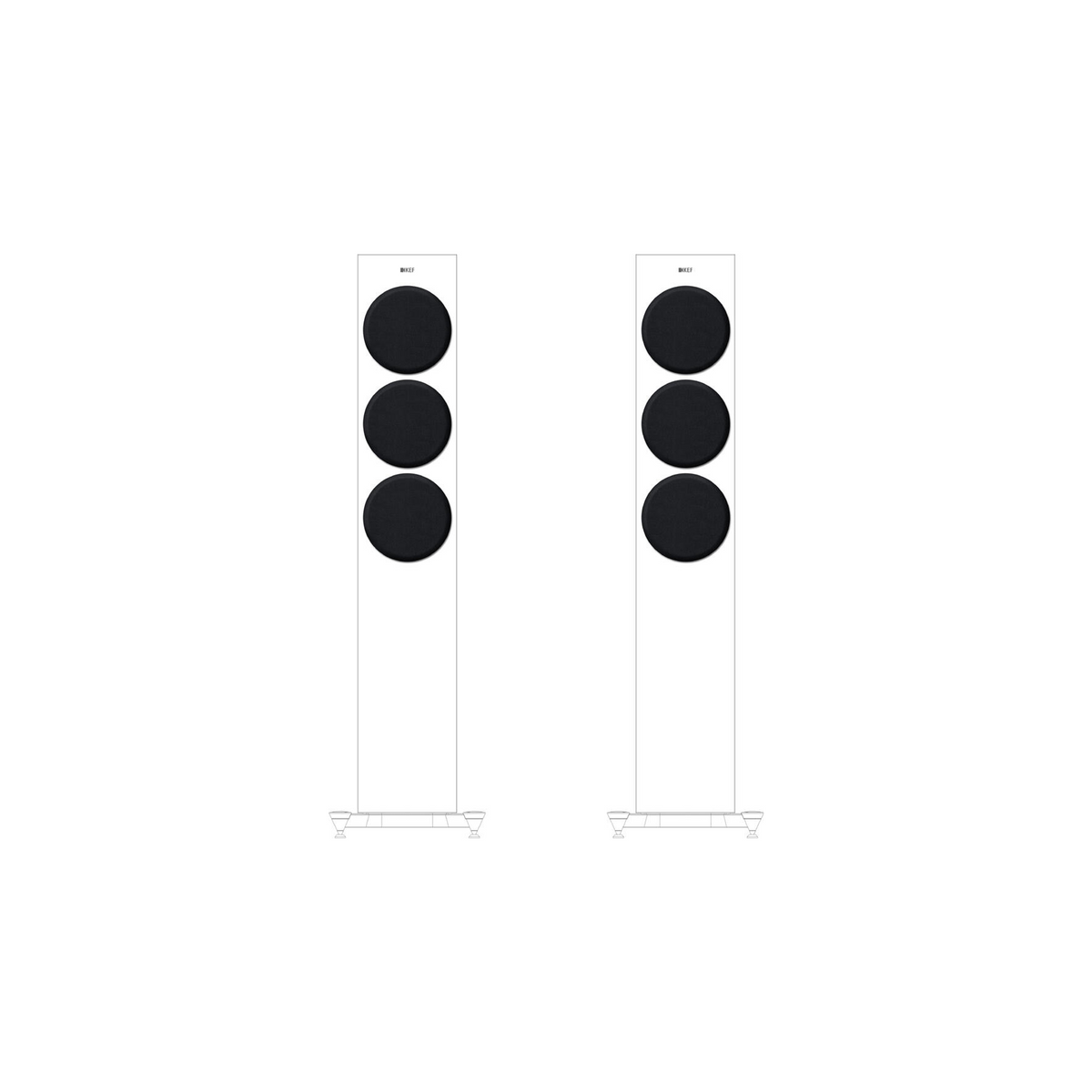 KEF Reference 3 Meta Hvit/Blå – med grill