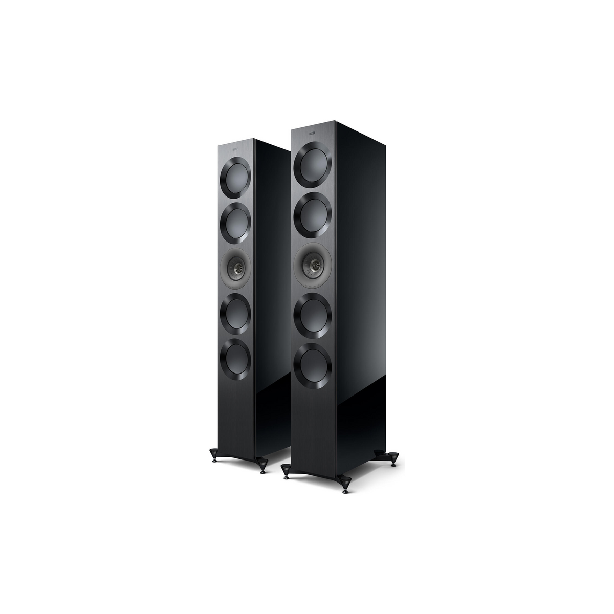 KEF Reference 5 Meta Pianosort/Grå – front