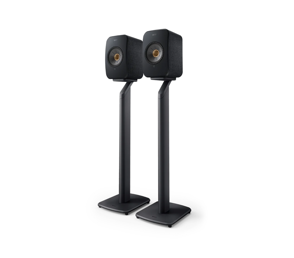 KEF S1 Stand Koksgrå – sorte høyttalere