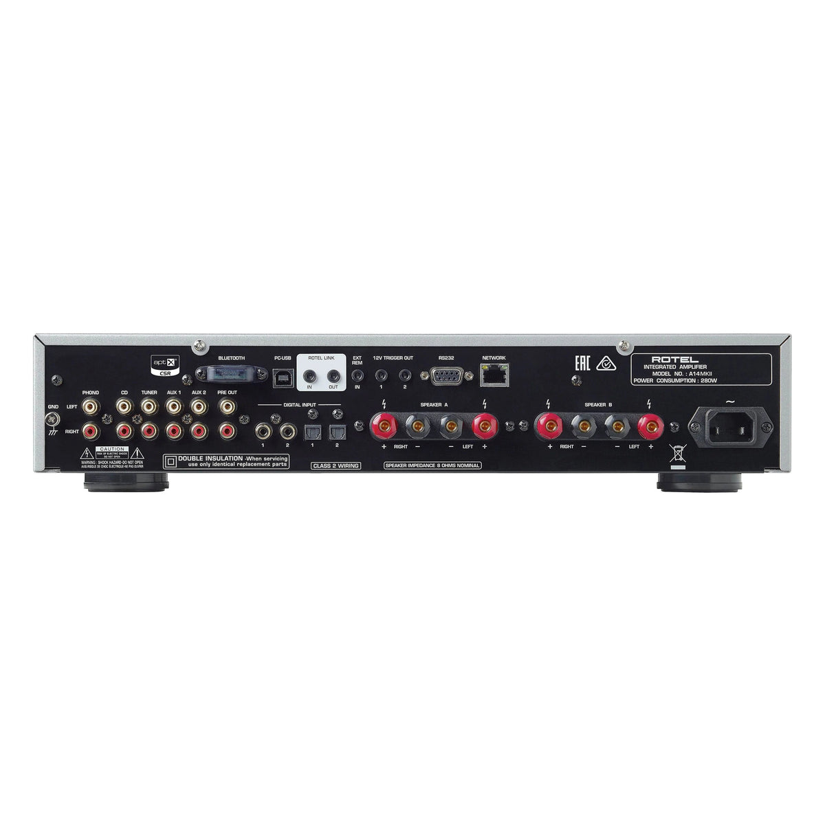 Rotel A14 MKII Sort – bakside