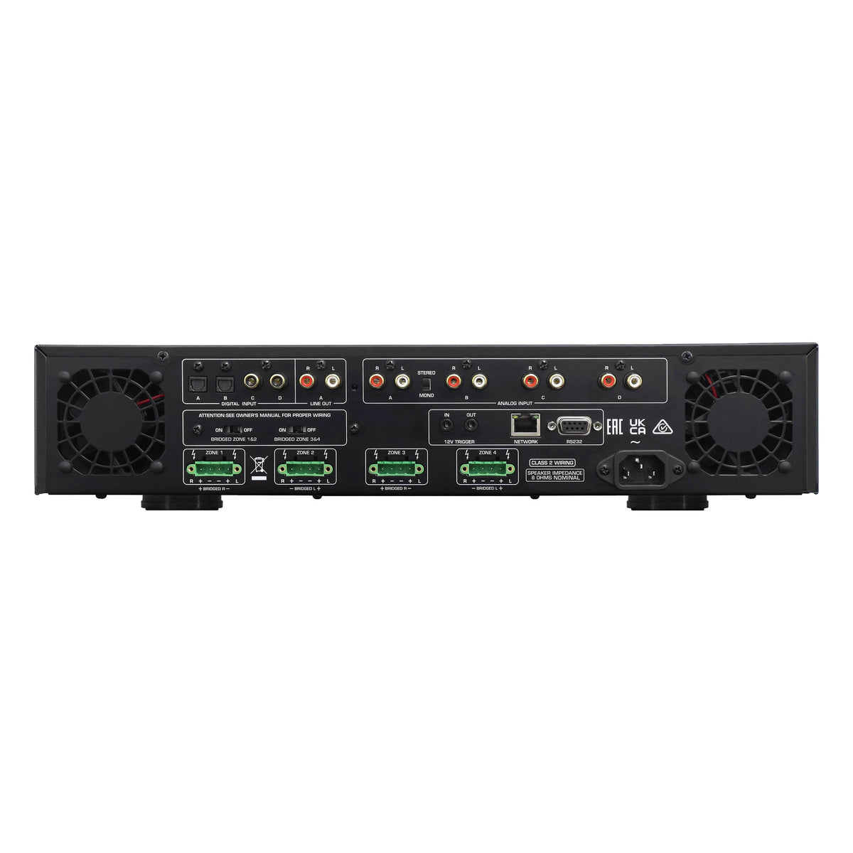 Rotel C8+ Sort – bakside