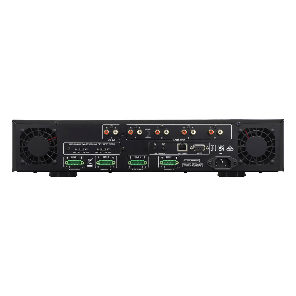 Rotel C8 Sort – bakside