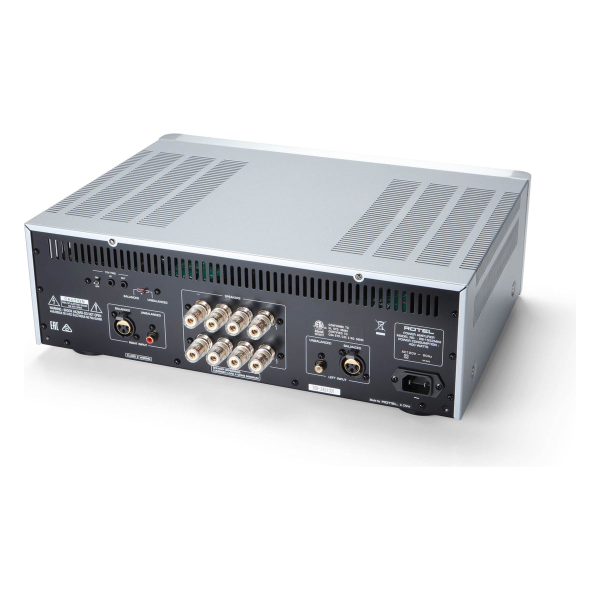 Rotel RB-1552MKII Sølv – bakside
