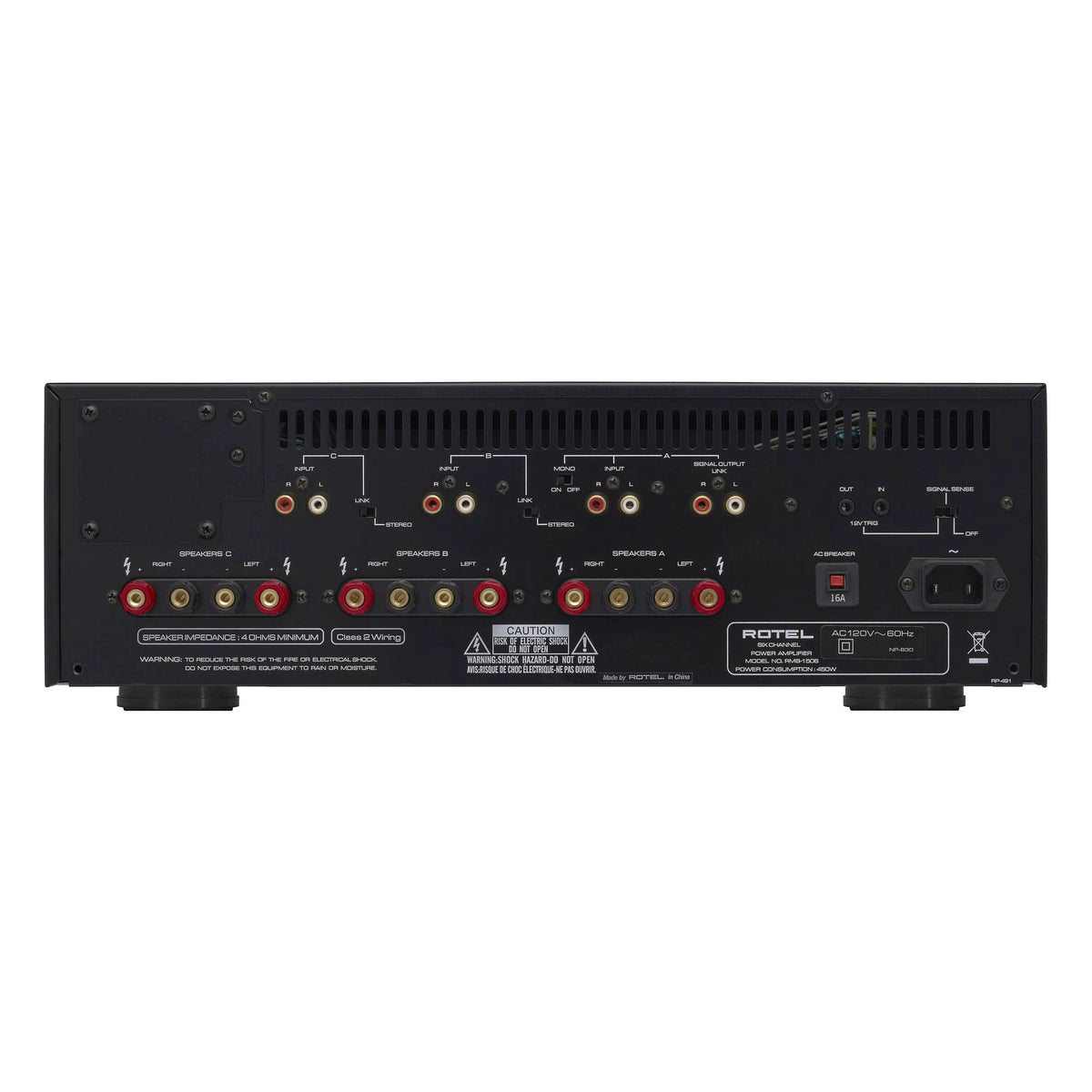 Rotel RMB-1506 Sort – bakside