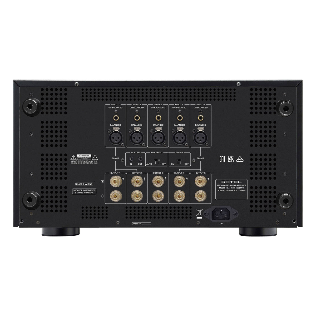 Rotel RMB-1585 MKII Sort – bakside