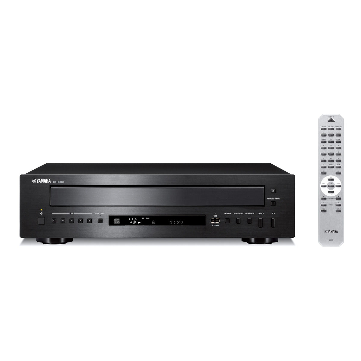 Yamaha CD-C603 Sort med fjernkontroll