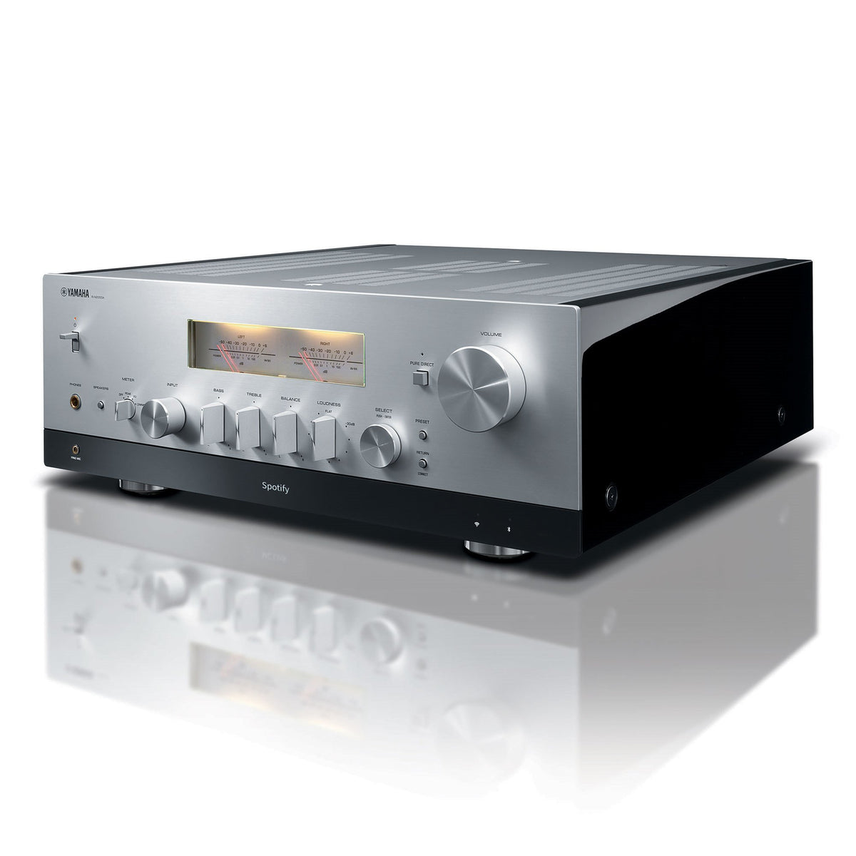 Yamaha R-N2000A Sølv vinkel Spotify