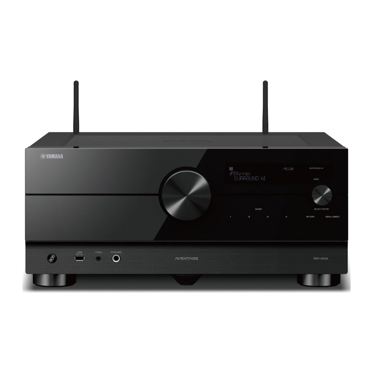 Yamaha RX-A6A Sort front med antenner